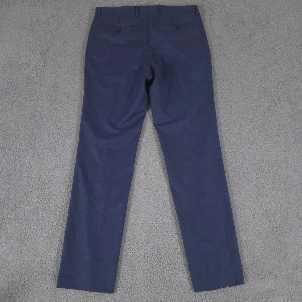 Banana‎ Republic Pants Mens 35x36 Blue Slim Fit Marzotto Wool Trousers Slacks